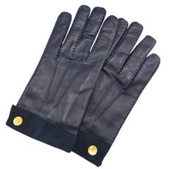 極美品【エルメス】セリエボタン レザー グローブ 手袋 レディース 6