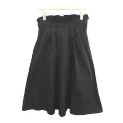 ザラ ベーシック ZARA BASIC スカート USA M 黒 ブラック フリルウエスト プリーツ ミディ丈 /MD ■ECA005