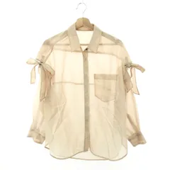 LANVIN en Bleu ランバンオンブルー 長袖シアーシャツ サイズ:38 袖リボン/スリット/ブラウス    ベージュ レディース / 240001205197のサムネイル