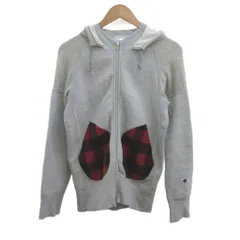 チャンピオン CHAMPION ジュンヤワタナベ JUNYA WATANABE パーカー上着 S グレー 長袖 フード付き チェック柄ポケット /YU ■GY62のサムネイル