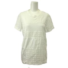 Tricom De Garson tricot COMME des GARCONS 레이스 전환 컷소우 탑스 컷소우 M 화이트 화이트 반소매 라운드 넥 레이스 전환 / MD ■ GY62