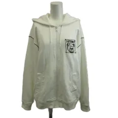 モスキーノ  パーカー 上着 M 白 ホワイト 刺繍ロゴ 長袖 フード付き オーバーサイズ ジップアップ /AY ■GY62のサムネイル