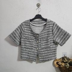 エポカ 毛 シルク混 起毛 ツイード風 デザイン ジャケット ITL38 