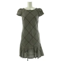マーリエパーエフデ Maglie par ef-de フレンチスリーブ チェックワンピース 半袖 ミニ ウール 7 グレー 黒 /NR ■OSのサムネイル