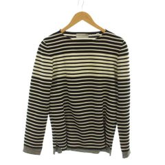 투모로랜드 토리코 TOMORROWLAND tricot 국경 보트 넥 니트 스웨터 울 혼합 XS 블랙 블랙 화이트 화이트 긴팔/AG ■OS
