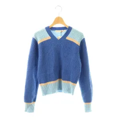 マルニ MARNI ユニクロ UNIQLO Vネック ニット セーター L ブルー 水色 ベージュ /ES ■OSのサムネイル