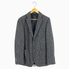 MITSUMINE　HARRIS　TWEED　ハリスツィード　1011-18-0070　2B　ウール　テーラードジャケット　Lサイズ　別注モデル　千鳥柄　ブラック/グレーのサムネイル