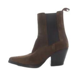 ザラ ZARA スエード サイドゴア ブーツ チャンキーヒール 37 茶色