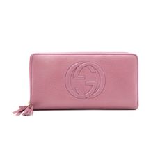 GUCCI 長財布 ラウンドファスナー インターロッキングG ピンクパープル