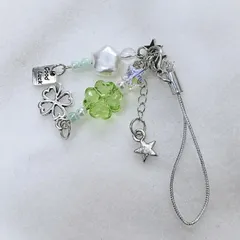 スマホストラップ 携帯ストラップ 電話ストラップ スマホアクセサリー 可愛いハートデザイン グリーンバッグチャーム ビーズストラップ キーチャーム キーチェーン スマホチャーム バック飾り キーホルダー 韓国風 大人かわいい アクセサリー小物 母の日プレゼント