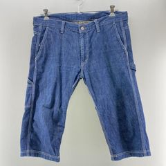桃太郎ジーンズリフレクター付き クロップドショートパンツ サイズW３６ 中古】桃太郎ジーンズ 出陣 リフレクター ダブルヒップ クロップド