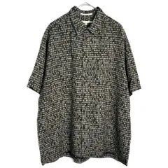 90年代 PERRY ELLIS ペリー エリス シルクシャツ 総柄 ブラック(メンズ XL)中古 古着 Y1765のサムネイル