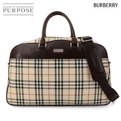 新品同様 バーバリー BURBERRY ノバチェック 2way ボストン ショルダー バッグ キャンバス レザー ベージュ ブラウン Boston Bag 90319960のサムネイル