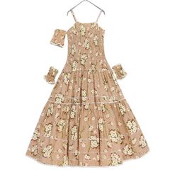 ピンクハウス 新品 ギンガムチェックフリルワンピース 薄ベージュ お 
