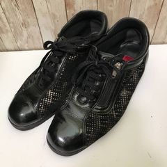 美品✨ビューフォートBEAU FORT✨ブラックエナメル厚底スニーカー23 