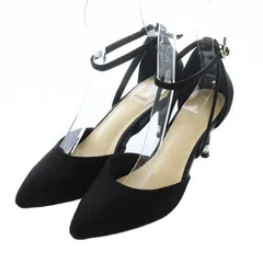 プロポーション ボディドレッシング PROPORTION BODY DRESSING パンプス ハイヒール ポインテッドトゥ ストラップ スエード パール 23㎝ 黒 ブラック /RI ■OSのサムネイル