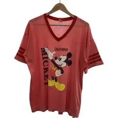 【中古】　Velva Sheen　Tシャツ　80s vintage　80年代　OLD　半袖　トップス　Vネック　キャラクター　ディズニー　ミッキー　プリント　USA製　古着　/1590のサムネイル