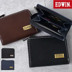 コインケース エドウィン EDWIN 小銭入れ ミニ 財布 メンズ 男性 ブランド コンパクト ウォレット サブ財布 サイフ 大容量 軽量 スリム 薄型 小さい おしゃれ シンプル 黒 ブラック ネイビー ブラウン レザのサムネイル