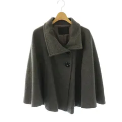 アンタイトル UNTITLED ショートコート ウール カシミヤ混 M グレー ケープデザイン ビッグカラー 織り柄 /OK ■OSのサムネイル