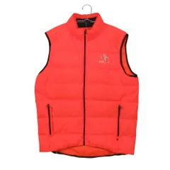 RLX RALPH LAUREN アールエルエックス ラルフローレン ダウンベスト ネオンカラー パイピング  オレンジ メンズ 【中古】