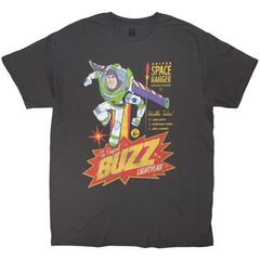 TOY STORY 토이 스토리 DISNEY 디즈니 The Original Buzz 버즈 라이트 이어 반소매 프린트 T셔츠 오피셜 그레이 L사이즈[신품·정규품]