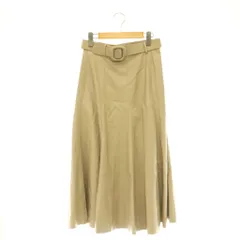 ザラ ZARA フェイクレザー ロングスカート フレア XS ベージュ /HK ■OS