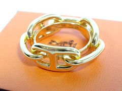 美品 エルメス スカーフリング シェーヌダンクル □ ルガテ ゴールド