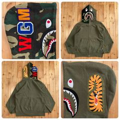 ABC camo green シャーク パーカー Mサイズ shark full zip hoodie a