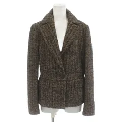 ザラウーマン ZARA WOMAN テーラードジャケット モヘヤ混 38 茶色 ブラウン ヘリンボーン柄 ノッチドラペル /AG ■OSのサムネイル