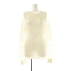 カレンテージ CURRENTAGE 25SS クルーネックプルオーバーニット セーター 透かし編み F 白 ホワイト /AT ■OSのサムネイル