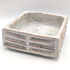 常滑双葉陶苑 志野 花生 陶器 水盤 長方形 白釉 盆栽 華道 - メルカリ