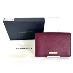 SD7587 新品未使用！ Burberry バーバリー レザー 名刺入れ カードケース パスケース ボルドー ワインレッドのサムネイル