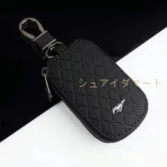 【新品】◆フォード・マスタング◆ブラック◆キーケース スマートキー レザーキーケース 車用 鍵 収納 ラウンドファス ナー 軽量 キーホルダーcs525