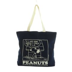 티에스피티아르 TSPTR × 땅콩 PEANUTS 스누피 journal standard 취급 WHEELS DENIM TOTE 토트백 네이비 감색 /MI ■OS