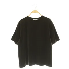 B&Y ユナイテッドアローズ BEAUTY&YOUTH ビューティー&ユース ボーダー ベルベット 半袖  カットソー ブラウン ブラック /HK ■OS
