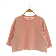 파퍼 furfur 24SS 로고 자수 T 셔츠 7 분 소매 짧은 길이 와이드 ONE 핑크 / MY ■OS