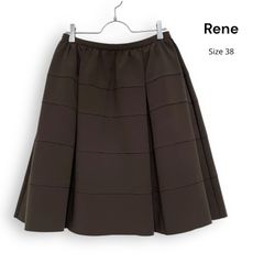 René ルネ新品未使用ダークブラウンギャザースカート サイズ38 ・11号