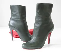 Christian Louboutin ◆ピンヒール ショートブーツ　オリーブ系 サイズ36 サイドジップ クリスチャン・ルブタン ◆GG57のサムネイル