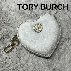 TORY BURCH トリーバーチ ハート型コインケース ミニポーチ 花柄ブルー 