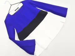 Pierre Cardin ピエールカルダン ボーダー ノーカラー ジャケット size40/白ｘ黒ｘ青 ■◇ レディースのサムネイル