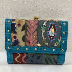 MICHELANGELO ミケランジェロ ビジュー 刺繍 ビーズ三つ折り財布