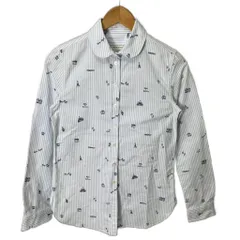 メゾンキツネ MAISON KITSUNE 総柄 長袖シャツ ストライプ 36 ブルー ホワイトのサムネイル
