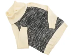 a.v.v アーヴェヴェ ウール混 切替 タートルネック ニット セーター sizeS/オフホワイトｘ黒 ◇■ レディース