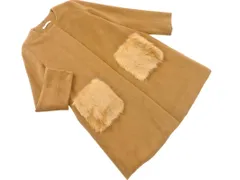 DouDou ドゥドゥ フェイクファー ノーカラー コート sizeF/キャメル ◇■ レディースのサムネイル