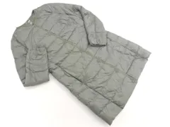 UNIQLO ユニクロ ULTRA LIGHT DOWN ノーカラー ダウン コート sizeM/カーキ ◆■ レディース