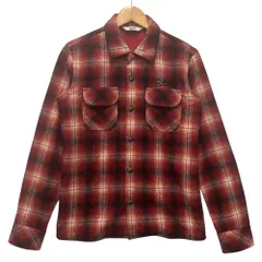 STIFF スティッフ コンチョボタン ウールチェックシャツ レッド系 サイズM 正規品 / 55074のサムネイル