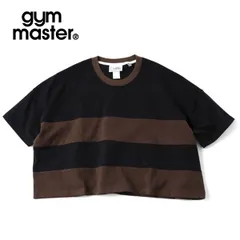 gym master ジムマスター 段切替ネップショートTシャツ レディース ボーダー クロップドTEE G721746 ブラックブラウンのサムネイル