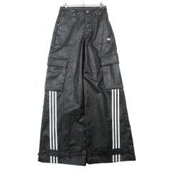 adidasoriginalsビンデージ フェイクレザーパンツ　25 新品 adidas FAUX LEATHER PANTSフェイクレザーパンツ25 - メルカリ