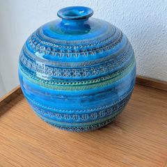 リミニブルー イタリア 陶器 置物 フラワーポット オブジェ ブロカント