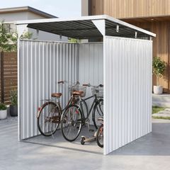 1000円OFFクーポン配布中】物干し竿付き サイクルポート 自転車倉庫 3